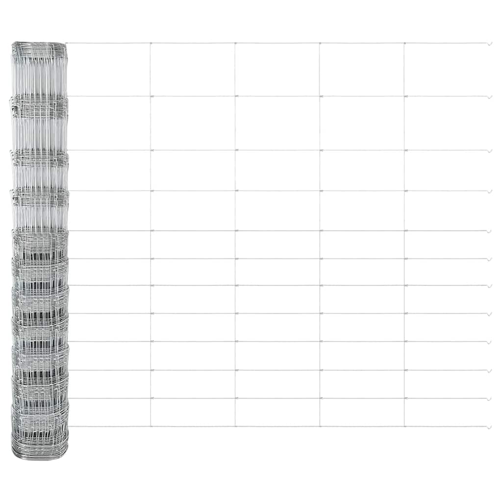 Wildzaun Silber 50 x 1,4 m Verzinkter Stahl